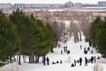 Парк культуры и панорама левобережной части Омска напротив городка Нефтяников