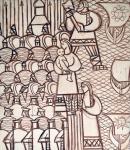 Эскиз монументальной росписи. 1970-е. Бумага, карандаш; 27,2х19,1 см