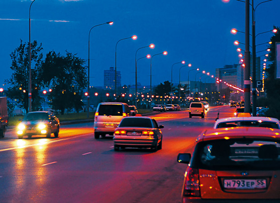Omsk night traffic