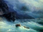 Storm in the Black Sea. I. Aivazovsky. 1873. Canvas, oil