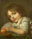 A Girl with an Apple. Jean-Baptiste Greuze. France. Wood, oil