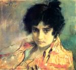 Serov V.A. Porträt einer Unbekannten. 1895. Leinen, Pastell