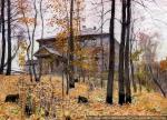 《秋天。庄园》，И•И•列维坦，1894年，纸，色粉画