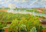 Л.А Зотикова (1924–2010). Весенний город. 1999. Картон, масло; 50,0×70,0