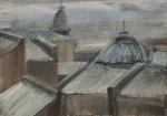 Городские крыши после дождя. 1986. Бумага, акварель