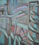 Панорама нефтезавода. 1989. Бумага, гуашь