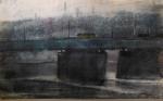 Комсомольский мост. 1986. Бумага, акварель