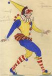 Эскиз костюма Пульчинеллы к спектаклю «Ночь в Венеции». 1965. Бумага, акварель, гуашь