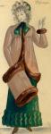 Эскиз костюма пожилой помещицы к спектаклю «Крепостная балерина, или Душенька». 1952. Бумага, акварель