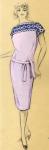Эскиз женского костюма с фольклорным мотивом в отделке к спектаклю «Владимирская горка». 1959. Бумага, акварель, гуашь