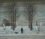 Александр Темерев (1949–1996). В парке. Из серии «Собачьи радости». 1991. Бумага, акварель, темпера, пастель; 51×58 см