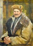 Алексей Оськин (1916–1979). Мужичок в полушубке. 1961. Холст на картоне, масло; 69×49,3 см