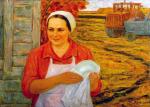 Любовь Зотикова (1924–2010). На полевом стане. 1983. Холст, масло; 63×87 см
