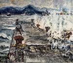 Василий Белан (1932–2002). Находка. Залив Америка. Пирс. Бумага, цветная автолитография