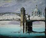 Глеб Голубецкий (1975 г. р.). Большеохтинский мост. 1994. Холст, масло