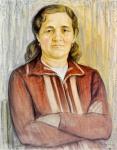 Портрет птичницы Омской птицефабрики Т.В. Бреусовой. 1976. Бумага, пастель; 64×50 см