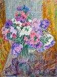Флоксы. 1980. Бумага, пастель; 80×60 см