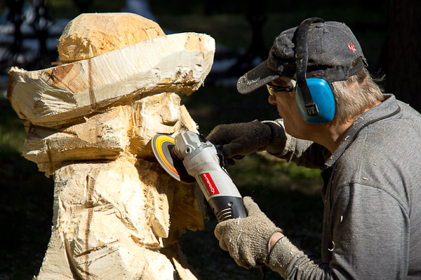 Мастер-класс скульптора по дереву на омской выставке «Флора-2015»