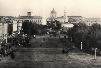 Вид на Ильинскую горку с Любинского проспекта, начало ХХ века