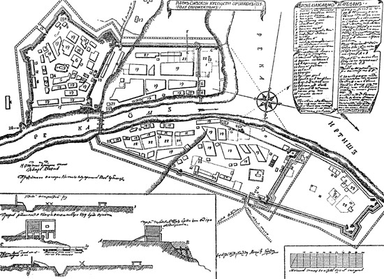 План первой Омской крепости, 1755 год